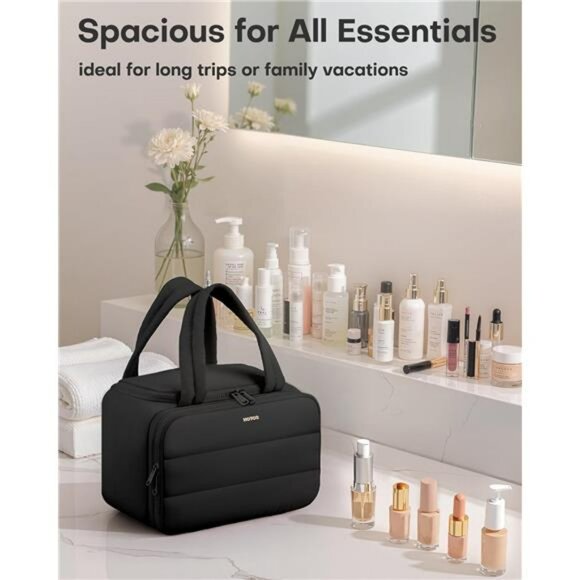 Large travel toiletry bag waterproof makeup bag organizer with wet dry compartme - Picture 4 of 7